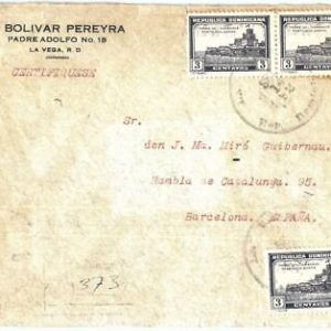 69258 - DOMINICANA - POSTAL HISTORY -  REGISTERED COVER  to  SPAIN  1932
