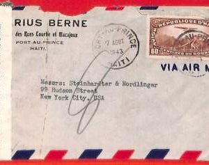 aa3658 - HAITI - POSTAL HISTORY - DOUBLE Censored AIRMAIL  COVER  to  USA  1943