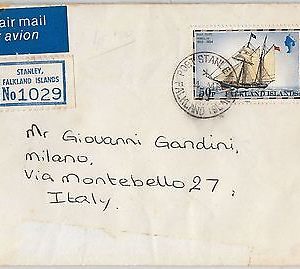 48662  FALKLAND -  POSTAL HISTORY - REGISTERED AIRMAIL COVER from STANLEY 1983