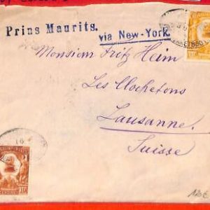aa3666 - HAITI - POSTAL HISTORY - COVER to  SWITZERLAND via SEA POST Paquebot