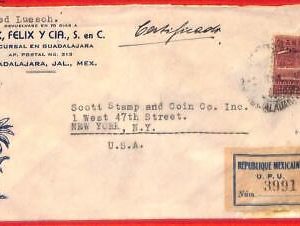 aa3672 - MEXICO - POSTAL HISTORY -  REGISTERED  COVER to USA  1940