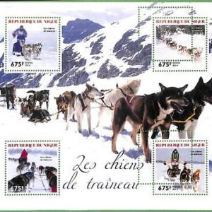 A2341 - NIGER - ERROR - MISPERF stamp sheet 2014 SNOW DOGS