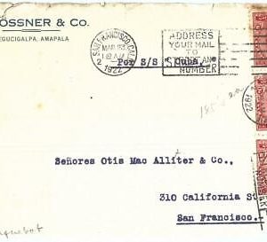 69270 - HONDURAS - POSTAL HISTORY -  COVER to USA postmark on ARRIVAL! 1922