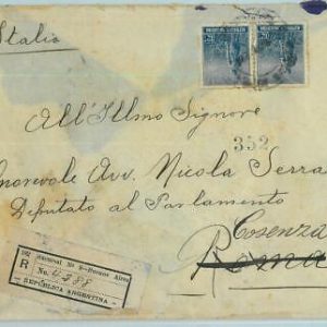 96725 -  ARGENTINA - POSTAL HISTORY - COVER  to ITALY  1914  Camera Deputati!