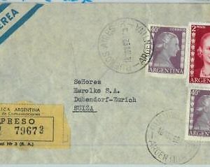 96883 -  ARGENTINA - POSTAL HISTORY  - EXPRESS COVER to SWITZERLAND 1952  EVITA