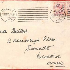 aa3869  - EGYPT - Postal History -  COVER from CAIRO  to  ENGLAND  1923