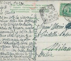 77663 - EGYPT - POSTAL HISTORY - Ambulant Train Postmark on CARD to ITALY 1910