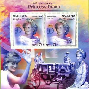A8119 - MALDIVES -  Stamp Sheet -2021 PRINCESS DIANA Royalty