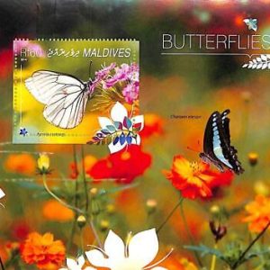 A8110 - MALDIVES -  ERROR MISPERF  Stamp Sheet -2014  INSECTS Butterflies