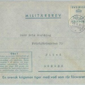 82190 - EGYPT  - POSTAL HISTORY - COVER from SWEDISH FORCES  1957