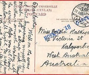 aa2383 - EGYPT - Postal History - CARD from AUSTRALIAN SOLDIER - Censored 1916