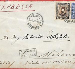 aa2388 - EGYPT - Postal History - EXPRESS  COVER to Milano ITALY   1934