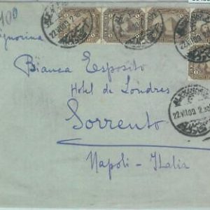 86433 - EGYPT - POSTAL HISTORY -    COVER to ITALY 1909