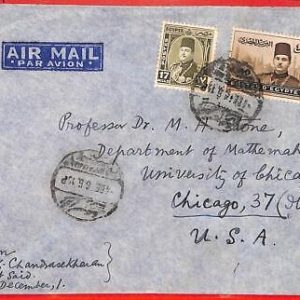 aa3865  - EGYPT - Postal History -  AIRMAIL  COVER to the USA  1936