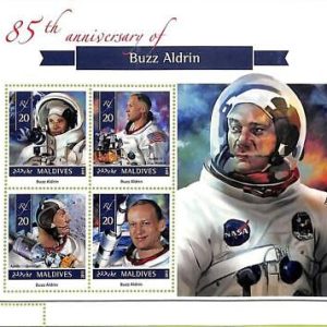 A8128 - MALDIVES - ERROR MISPERF Stamp Sheet -2015 SPACE Buzz Aldrin