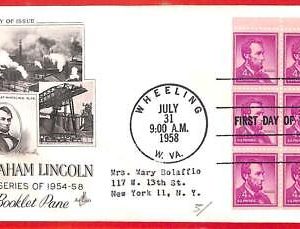 aa3690 - USA - POSTAL HISTORY -  FDC Cover 1958 - LINCOLN 4 cent BOOKLET PANE