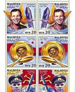 A8122 - MALDIVES -  ERROR MISPERF Stamp Sheet -2021 SPACE Yuri Gagarin