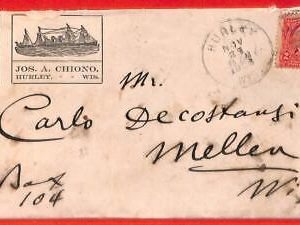 aa3693 - USA - POSTAL HISTORY -  Early COVER from HURLEY, WISCONSIN  1903