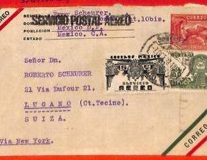 aa3673 - MEXICO - POSTAL HISTORY -  Postal Stationery COVER to SWITZERLAND 1938