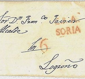 29907   SPAIN España -  POSTAL HISTORY:  COVER sobre CERVERA del Rio ALHAMA 1842