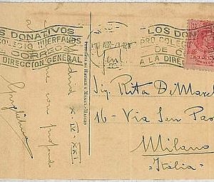 29905  - SPAIN ESPANA  -  POSTAL HISTORY:  NICE POSTMARK on postcard 1921