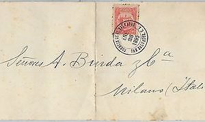 62939 - EL SALVADOR - POSTAL HISTORY - AIRMAIL COVER to ITALY via NEW YORK 1895