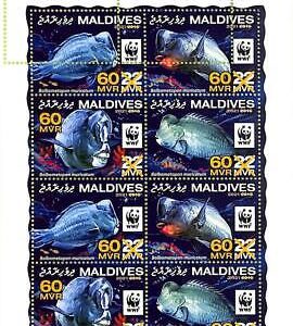 A8114 - MALDIVES -  ERROR MISPERF Stamp Sheet -2021 MARINE LIFE W.W.F.