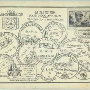 67584 - FRANCE - Postal History: SPECIAL POSTCARD with occupation postmarks 1948