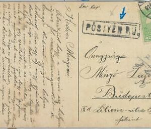 82040 - HUNGARY - POSTAL HISTORY  -  NICE POSTMARK on  Postcard 1910