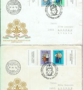 82053 - HUNGARY - Postal History - Set of 2 FDC COVERS  1981 Ethnic costumes