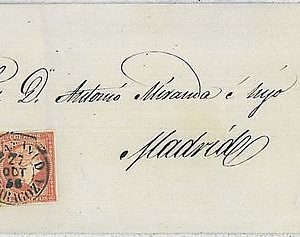 29961  SPAIN España - POSTAL HISTORY: COVER sobre U 48 - fechador CATALAYUD 1858