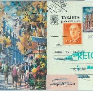 85332 - SPAIN - Postal History - STATIONERY CARD to SWEDEN, returned to sender