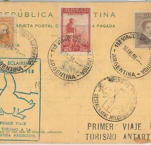 77736 - ARGENTINA  - POSTAL HISTORY - First  ANTARCTIC tourist trip! 1958