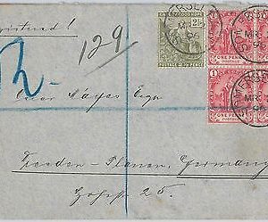 51828 - CAPE of GOOD HOPE - POSTAL HISTORY - COVER to GERMANY 1896 NICE FRANKING