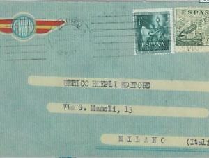85326 - SPAIN - Postal History - AIRMAIL COVER to ITALY  1950'S