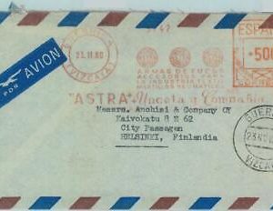 85339 - SPAIN - Postal History - RED MECHANICAL postmark 1960 WEAPONS Arms