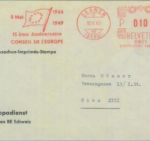 85364 - SWITZERLAND - Postal History - RED POSTMARK 1965 Conseille d' EUROPA