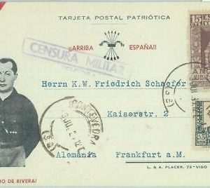 85345 - SPAIN - POSTAL HISTORY - Guerra Civil CENSORED PROPAGANDA Postcard 1937