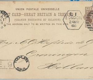 77649 - GB - Postal History - TOO LATE GPO postmark on STATIONERY CARD 1886