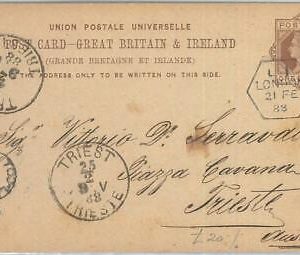 77650 - GB - Postal History - TOO LATE GPO postmark on STATIONERY CARD 1888