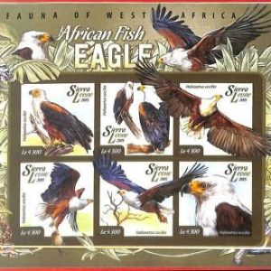 A4796 - SIERRA LEONE - ERROR IMPERF: 2015 African Fish Eagles, Butterflies Snake