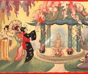 Lib7711 - VINTAGE Artis signed POSTCARD - Glamour : CHIOSTRI 1929 Geishas Buddha