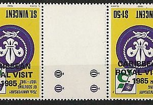 56825 - ST. VINCENT - MNH Stamps with inverted postmark BOY SCOUT Royalty