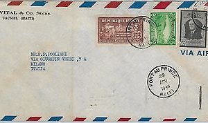 61277 -  HAITI - POSTAL HISTORY -    COVER  to ITALY 1946