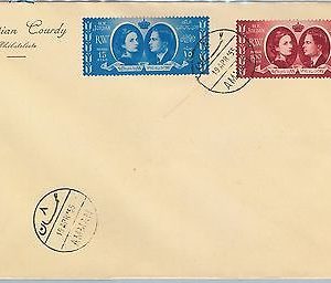 61213 - JORDAN - POSTAL HISTORY - FDC COVER 1955  Scott # 322/23 - ROYALTY