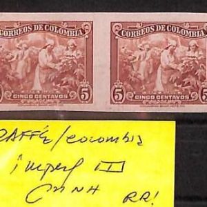 76616 -  COLOMBIA  - STAMPS -  PAIR of IMPERF STAMPS - Coffee