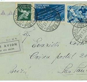 BK1604 - ITALY  - Postal History - FOOTBALL Wold Cup 1934 Cover to BRAZIL 1934