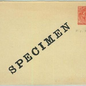 BK0424 - FALKLAND - Postal History - STATIONERY COVER HG# 2 overprinted SPECIMEN