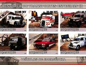 A1164 Mozambique- ERROR IMPERF 2009 Cars DOUBLE PRINT Автомобили Скорая помощь