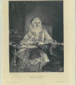 84972 - FRANCE - VINTAGE Engraving: Jacques Aved  MADAME CROZAT 1870s